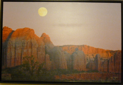 Red Rock Moonrise #1 framed