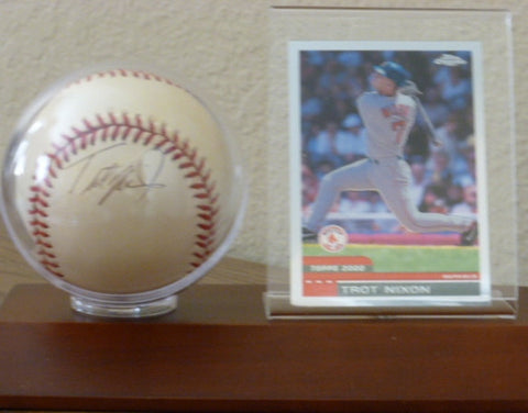 Trot Nixon signed baseball with