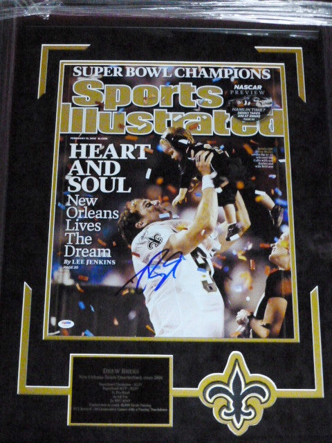 drew brees signed 16x20 framed