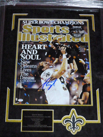 drew brees signed 16x20 framed