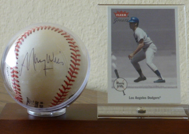 Maury Wills signed baseball wit