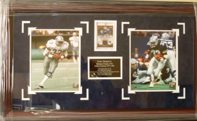 Tony Dorsett signed card 2-pose
