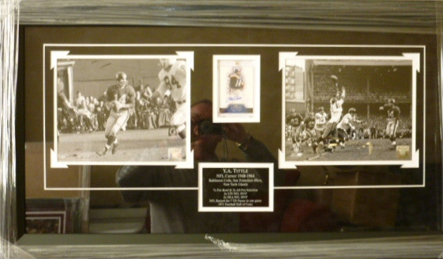 Y.A. Tittle signed card 2-pose